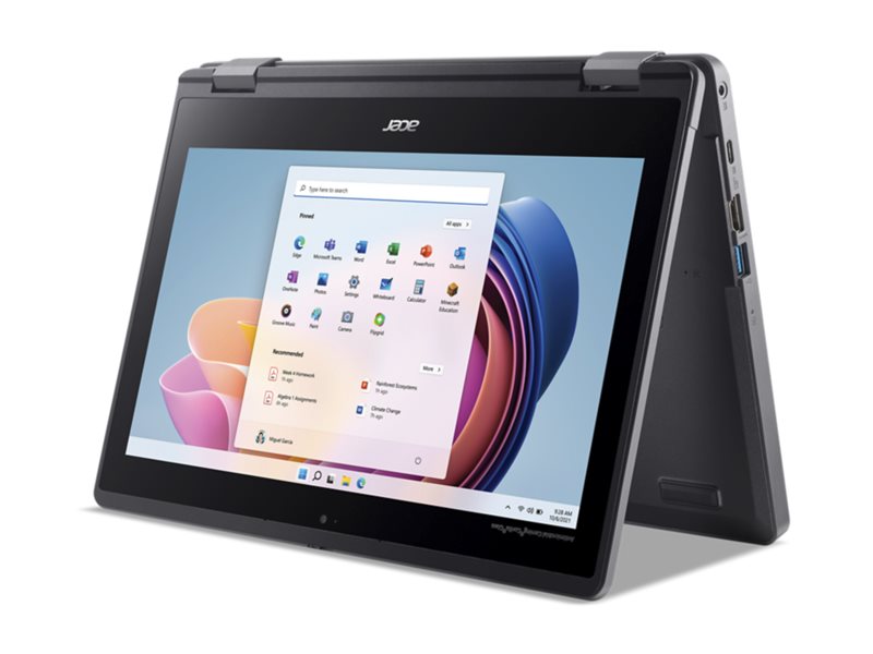 Acer TravelMate B3 Spin 11 Convertible 2-in-1 Notebook, Intel N100 Quad-Core, 4GB RAM, 128GB SSD, 11.6" HD IPS Touch, Windows 11 Pro, 10Hr Battery - NX.VZ0AA.007 (1 Year Warranty)