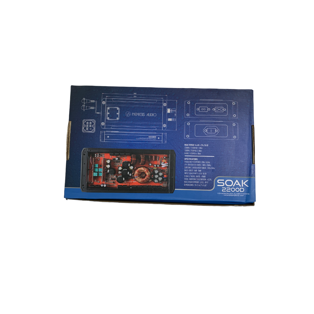 Nemesis Audio SOAK-2200D 1100W RMS Class D Monoblock  Marine Powersports Amplifier